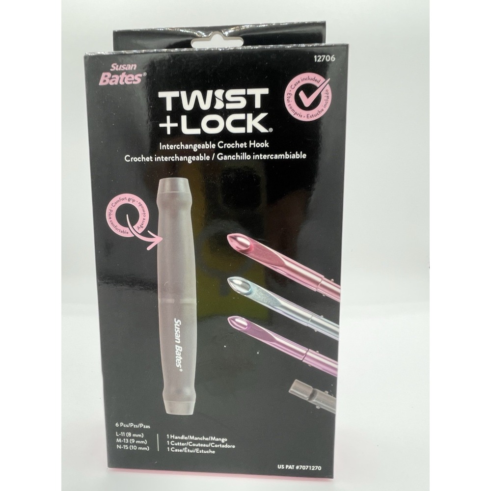 Susan Bates Twist + Lock Interchangeable Crochet Hook Set